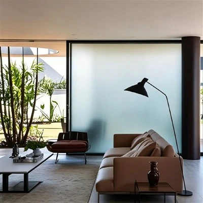 White Frosted Decorative Privacy Glass Film