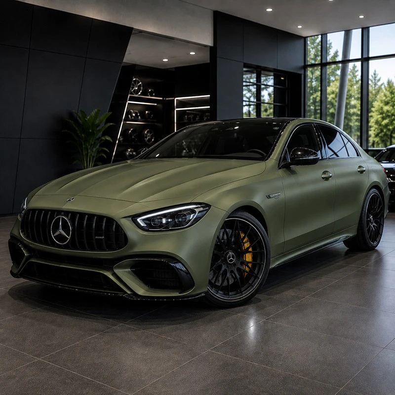 TPU Satin Military Green 7.5 Mil Car Color Change Wrap Film manufacturers
